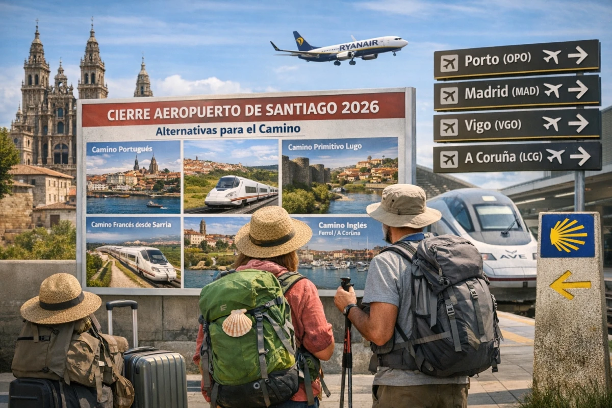 Cierre temporal del aeropuerto de Santiago en 2026: cómo organizar tu Camino sin complicaciones